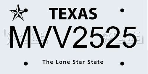 MVV2525 Texas License Plate