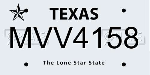 MVV4158 Texas License Plate