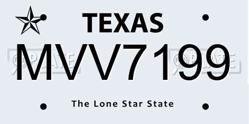 MVV7199 Texas License Plate