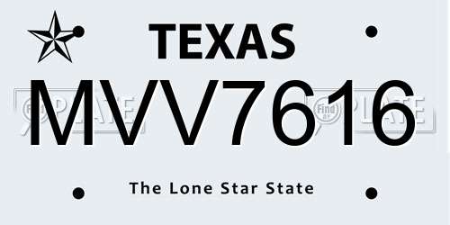 MVV7616 Texas License Plate