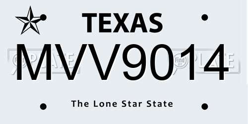 MVV9014 Texas License Plate