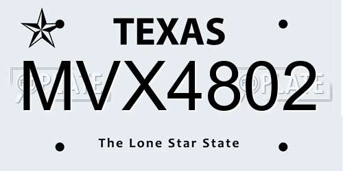 MVX4802 Texas License Plate