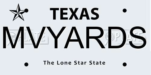MVYARDS Texas License Plate