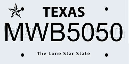 MWB5050 Texas License Plate
