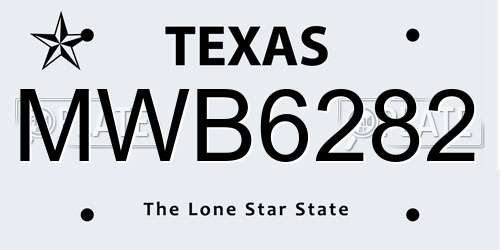 MWB6282 Texas License Plate