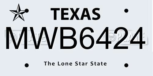 MWB6424 Texas License Plate