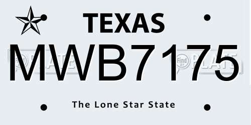 MWB7175 Texas License Plate