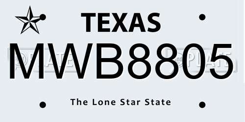 MWB8805 Texas License Plate