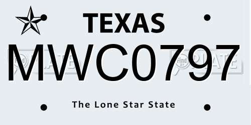 MWC0797 Texas License Plate