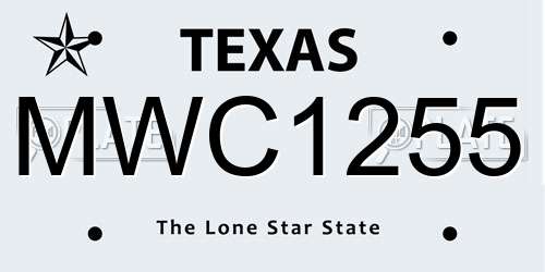 MWC1255 Texas License Plate