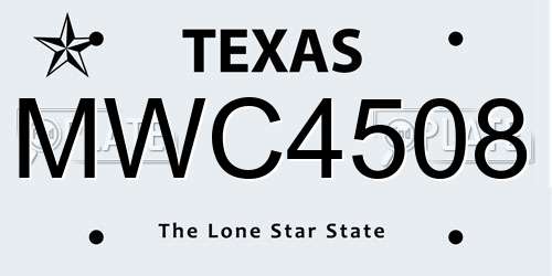 MWC4508 Texas License Plate