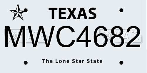 MWC4682 Texas License Plate