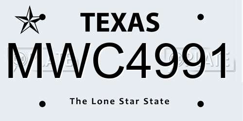 MWC4991 Texas License Plate
