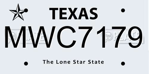 MWC7179 Texas License Plate
