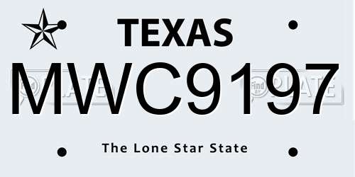 MWC9197 Texas License Plate