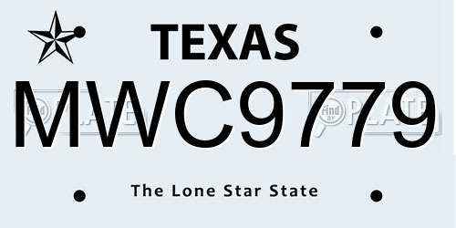 MWC9779 Texas License Plate