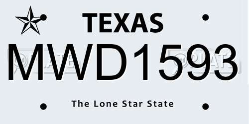 MWD1593 Texas License Plate