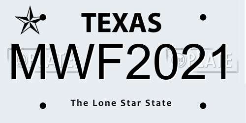MWF2021 Texas License Plate