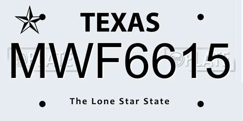 MWF6615 Texas License Plate