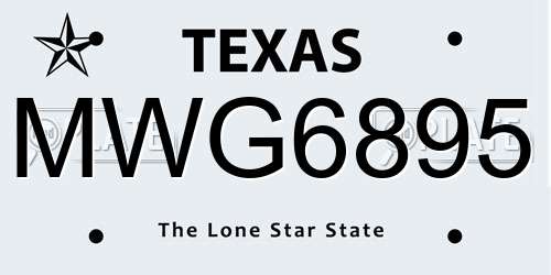 MWG6895 Texas License Plate