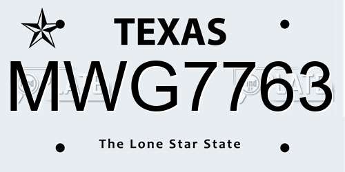 MWG7763 Texas License Plate