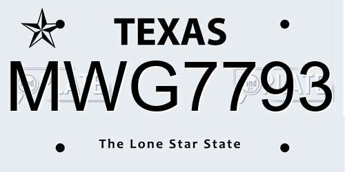 MWG7793 Texas License Plate
