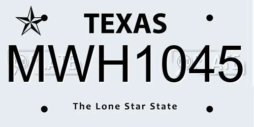 MWH1045 Texas License Plate