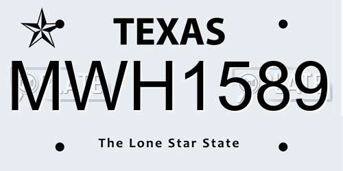 MWH1589 Texas License Plate