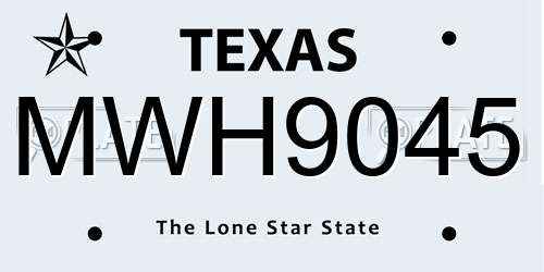 MWH9045 Texas License Plate