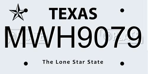 MWH9079 Texas License Plate