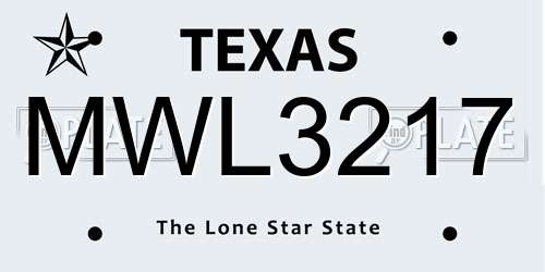 MWL3217 Texas License Plate