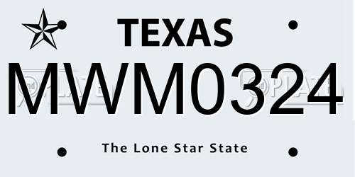 MWM0324 Texas License Plate
