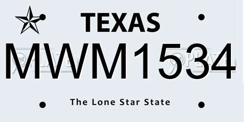 MWM1534 Texas License Plate