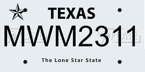 MWM2311 Texas License Plate