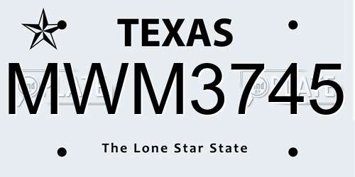 MWM3745 Texas License Plate