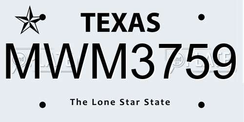 MWM3759 Texas License Plate
