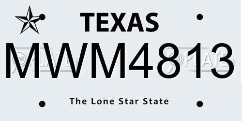 MWM4813 Texas License Plate