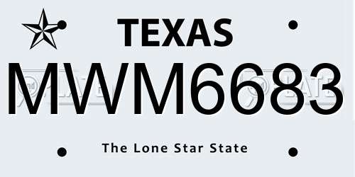 MWM6683 Texas License Plate