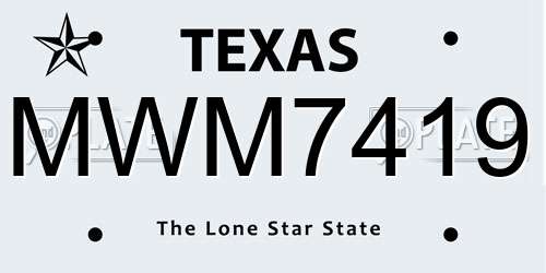 MWM7419 Texas License Plate