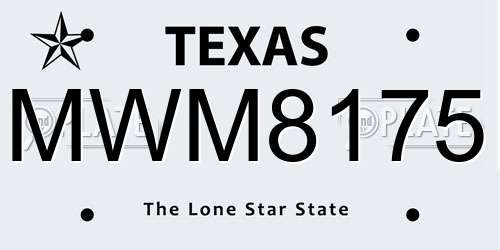 MWM8175 Texas License Plate