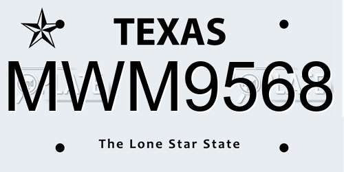 MWM9568 Texas License Plate