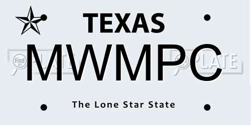 MWMPC Texas License Plate