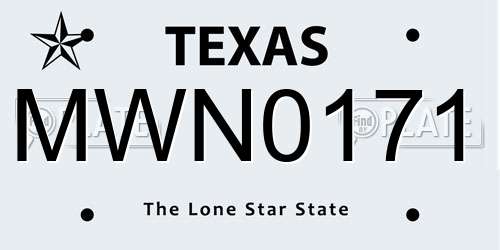 MWN0171 Texas License Plate