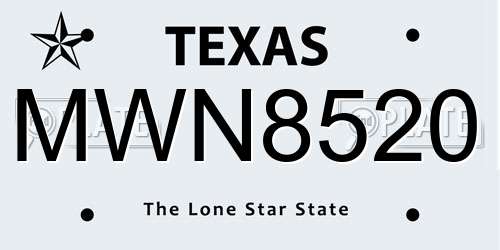 MWN8520 Texas License Plate