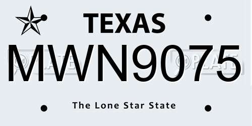 MWN9075 Texas License Plate