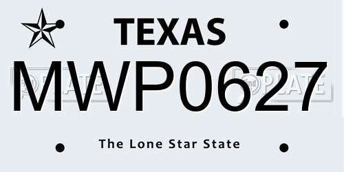 MWP0627 Texas License Plate