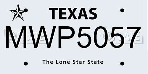 MWP5057 Texas License Plate