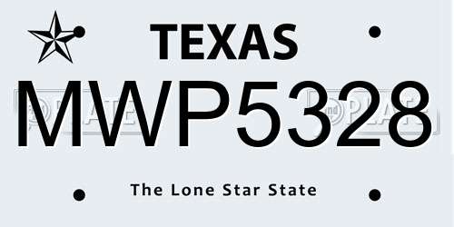 MWP5328 Texas License Plate