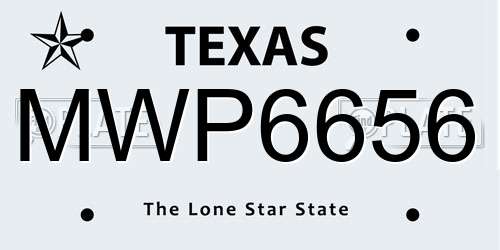 MWP6656 Texas License Plate