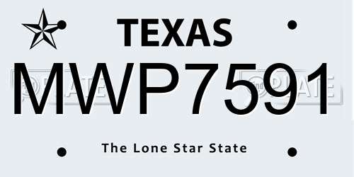 MWP7591 Texas License Plate